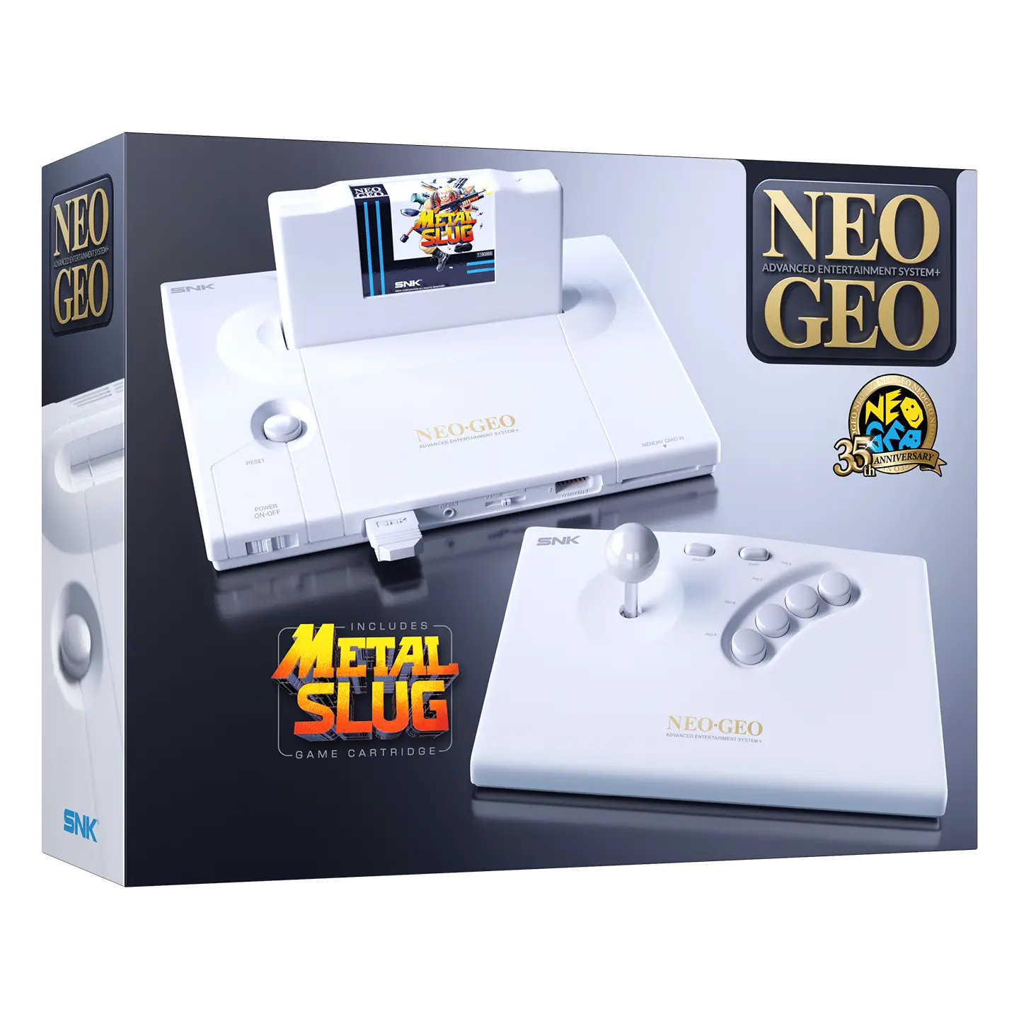 White NEOGEO AES+ Anniversary edition; PLAION product photograph